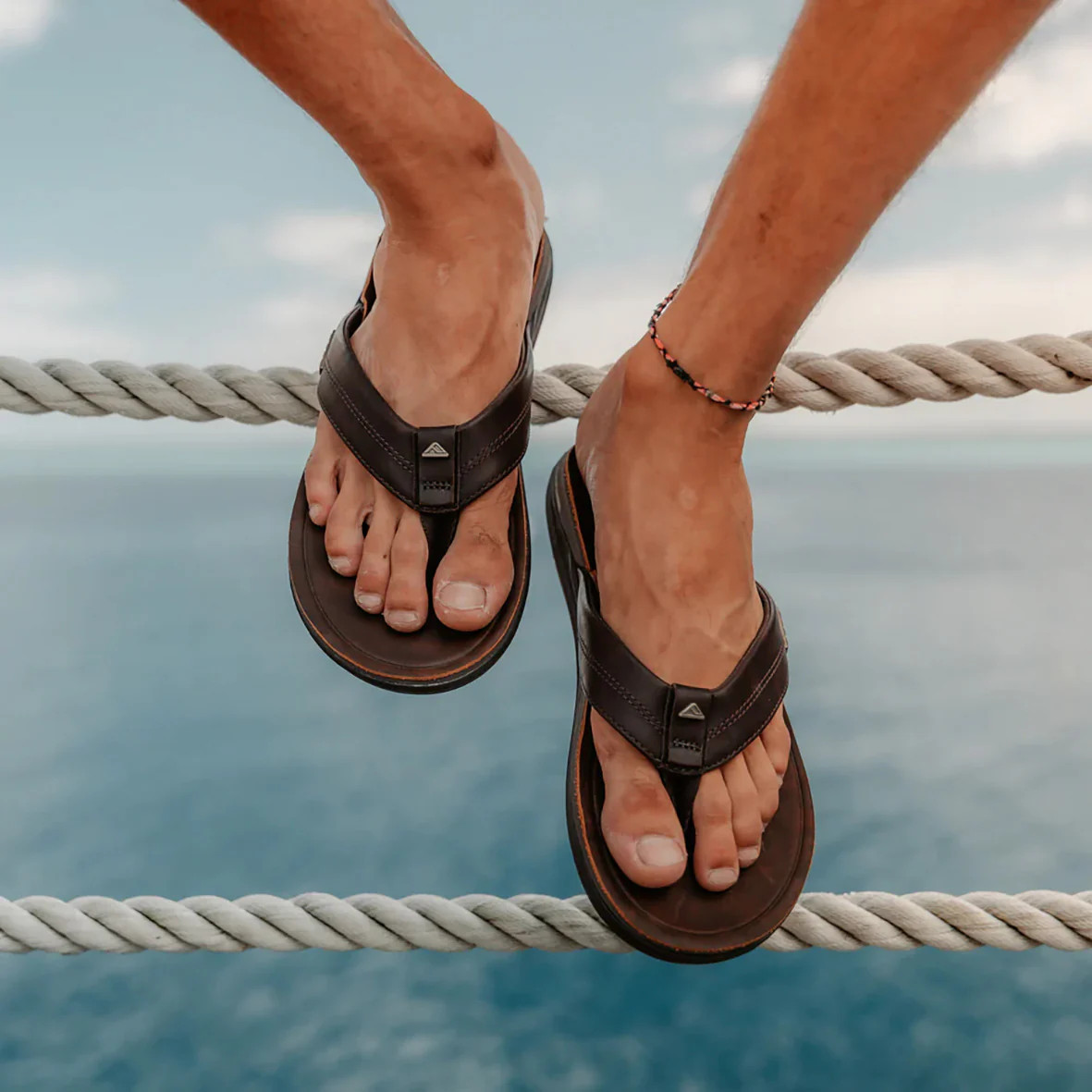 Mens Leather Offshore - Dark Brown - Image 2
