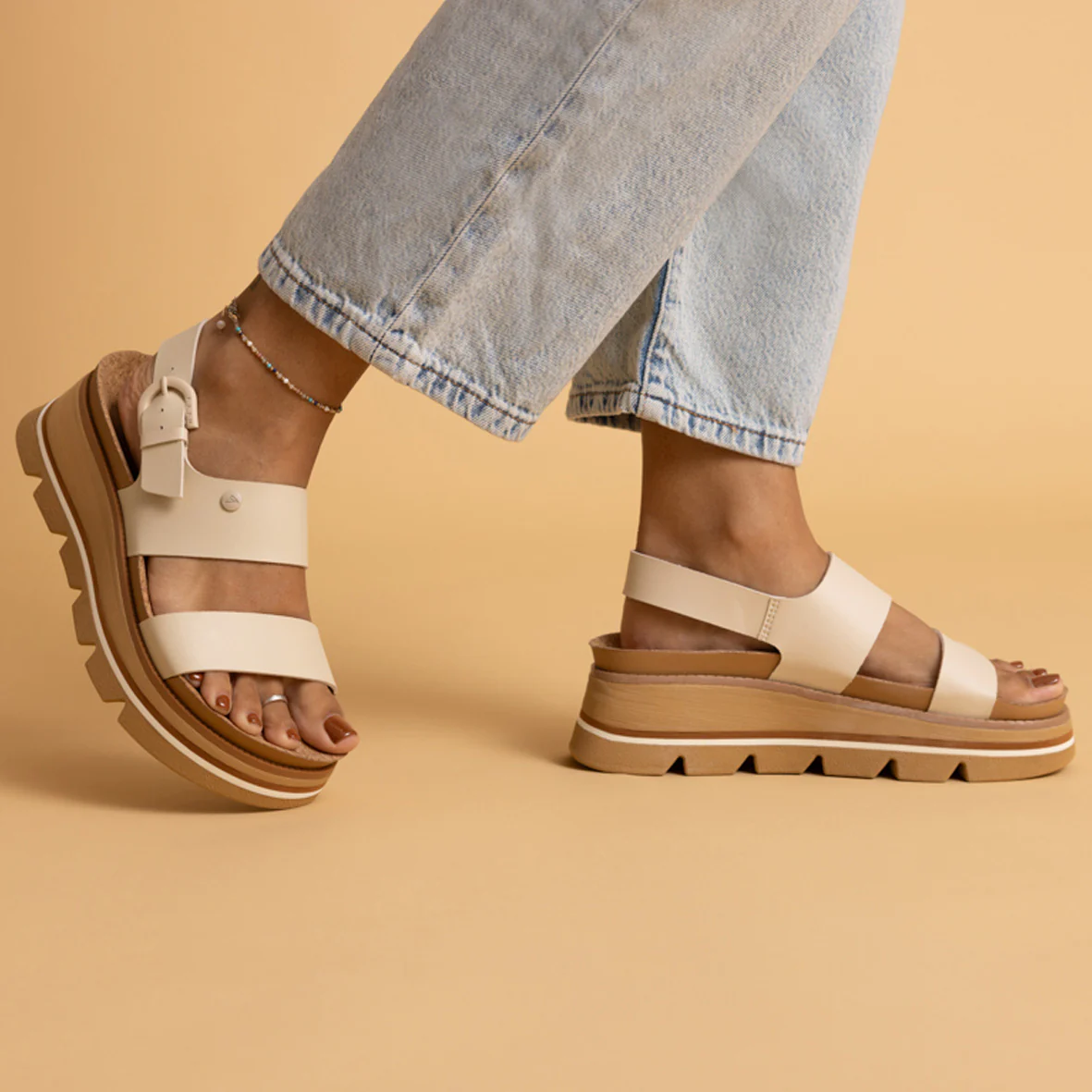 Womens Vista Luxe Liah - White / Tan - Image 4